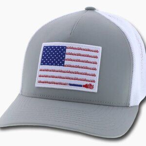 Hooey "Liberty Rope" American Flag Grey & White Flex Fit Cap